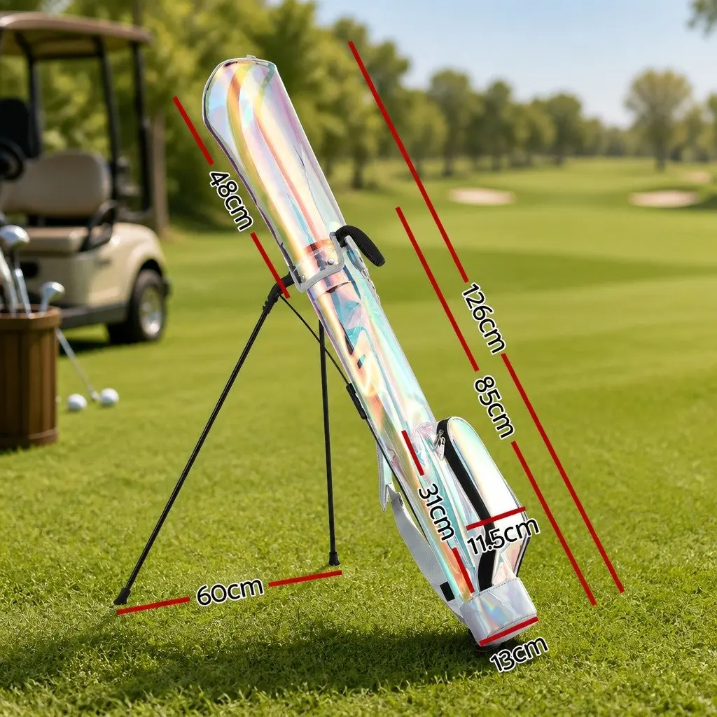Golf Stand Bag Lightweight Sunday Pitch And Putt Carry Holographic Multicolour
