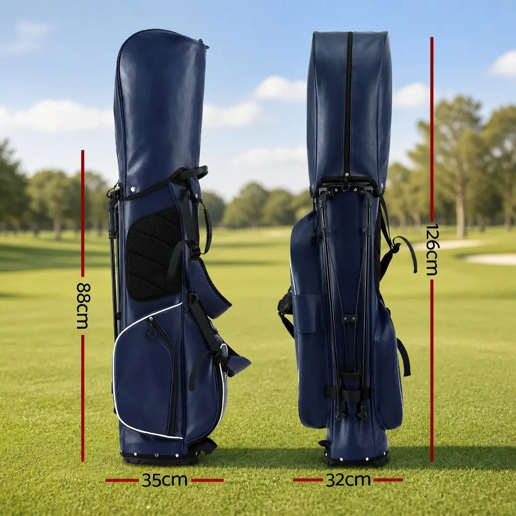 Golf Stand Bag Blue Lightweight Dual Strap Club Divider