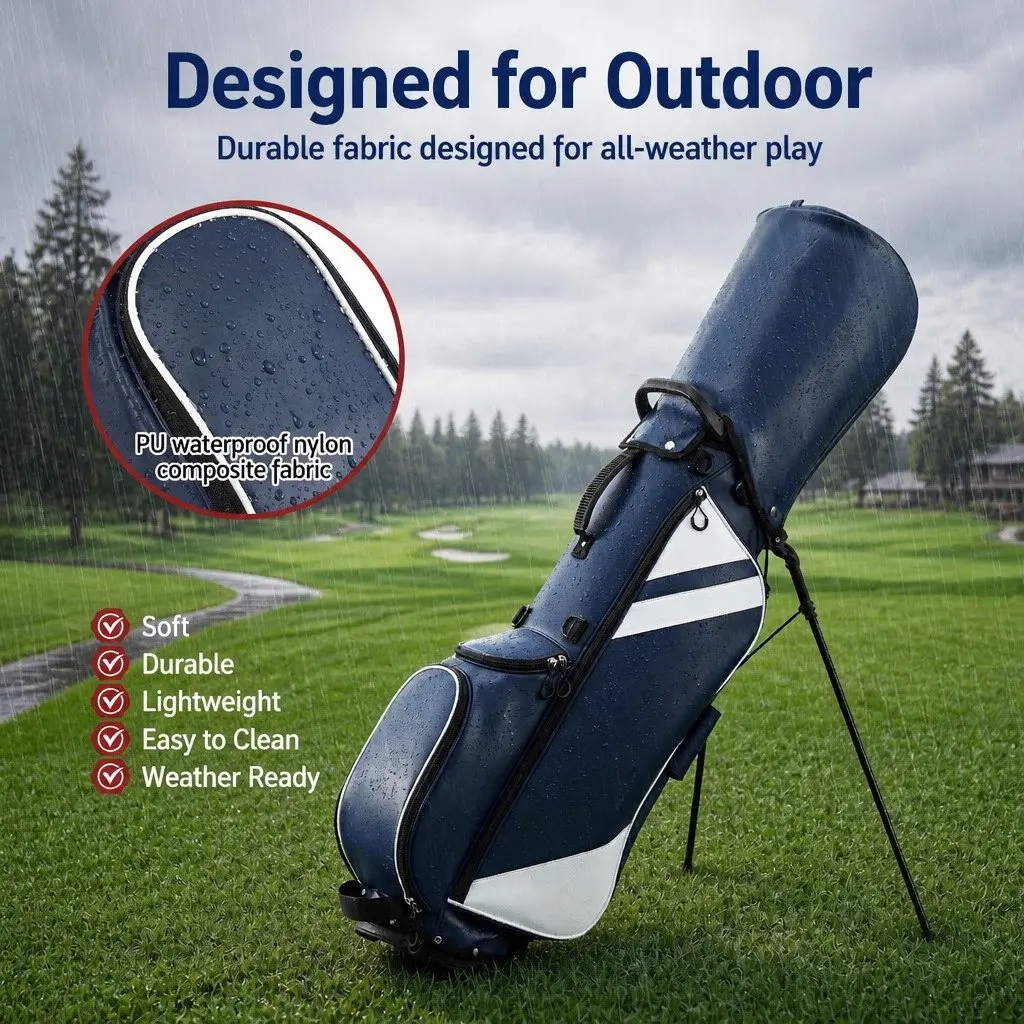 Golf Stand Bag Blue Lightweight Dual Strap Club Divider