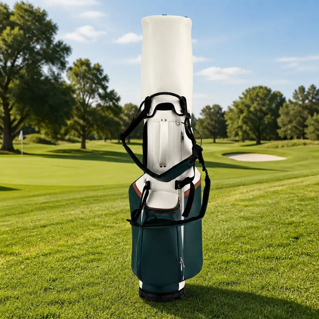 Golf Stand Bag Green Lightweight Dual Strap Club Divider Walking Course