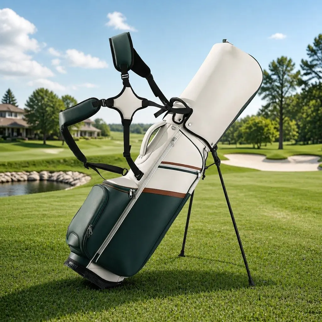 Golf Stand Bag Green Lightweight Dual Strap Club Divider Walking Course