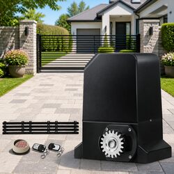 Automatic Sliding Gate Opener Kit 4M Rail 1000KG Capacity LED Keypad White