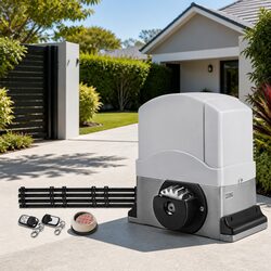 Automatic Sliding Gate Opener Kit 4M Rail Keypad 450W Motor 1200kg White