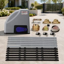 Electric Sliding Gate Opener 800kg 6m Hardware Kit with Remote Control Silver