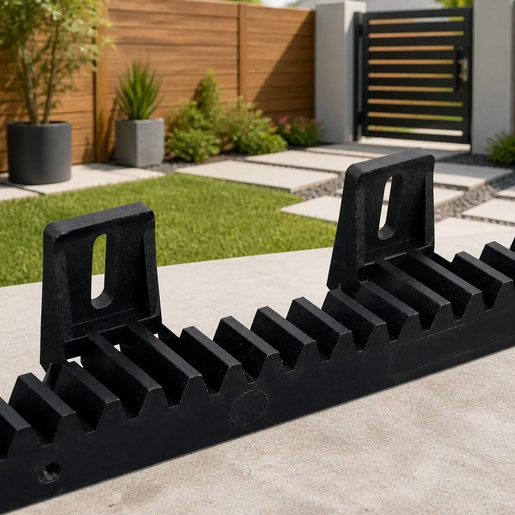 Sliding Gate Opener Rack Rail Kit Black Heavy Duty Nylon Reinforced Gear Racks 4 Piece