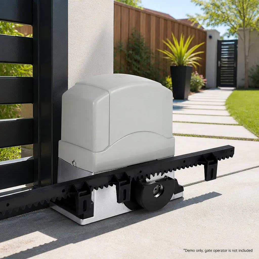 Sliding Gate Opener Rack Rail Kit Black Heavy Duty Nylon Reinforced Gear Racks 4 Piece