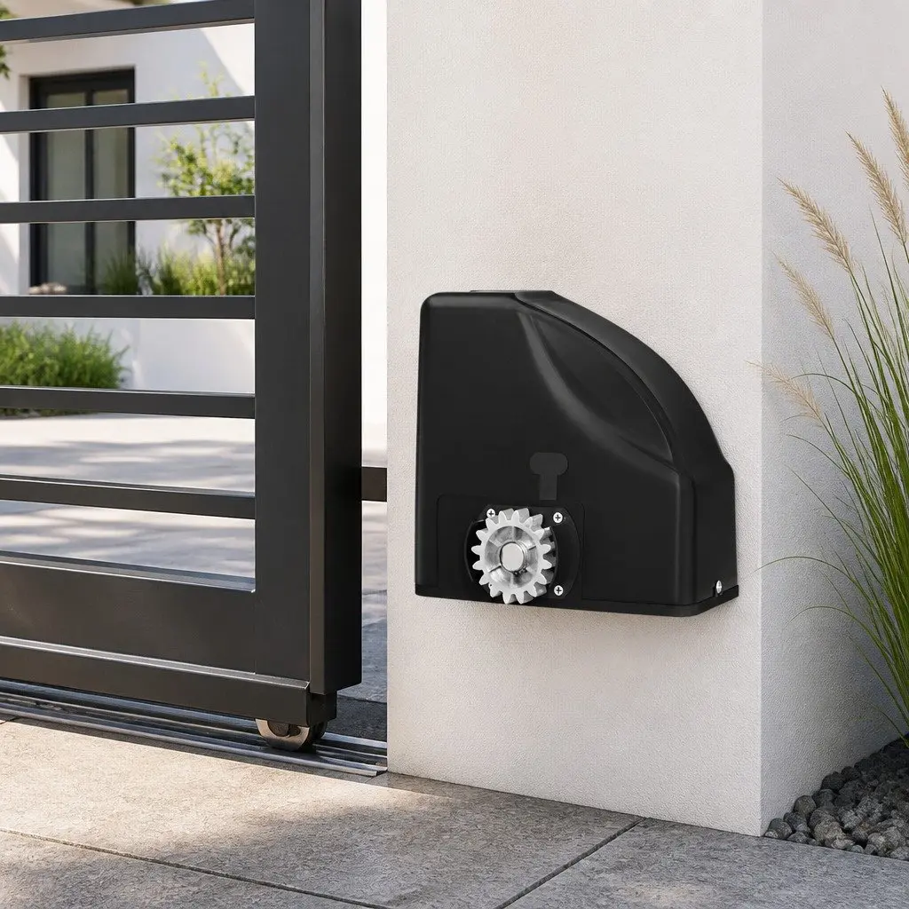Automatic Sliding Gate Opener Kit Black 4M Solar Powered Remote Control