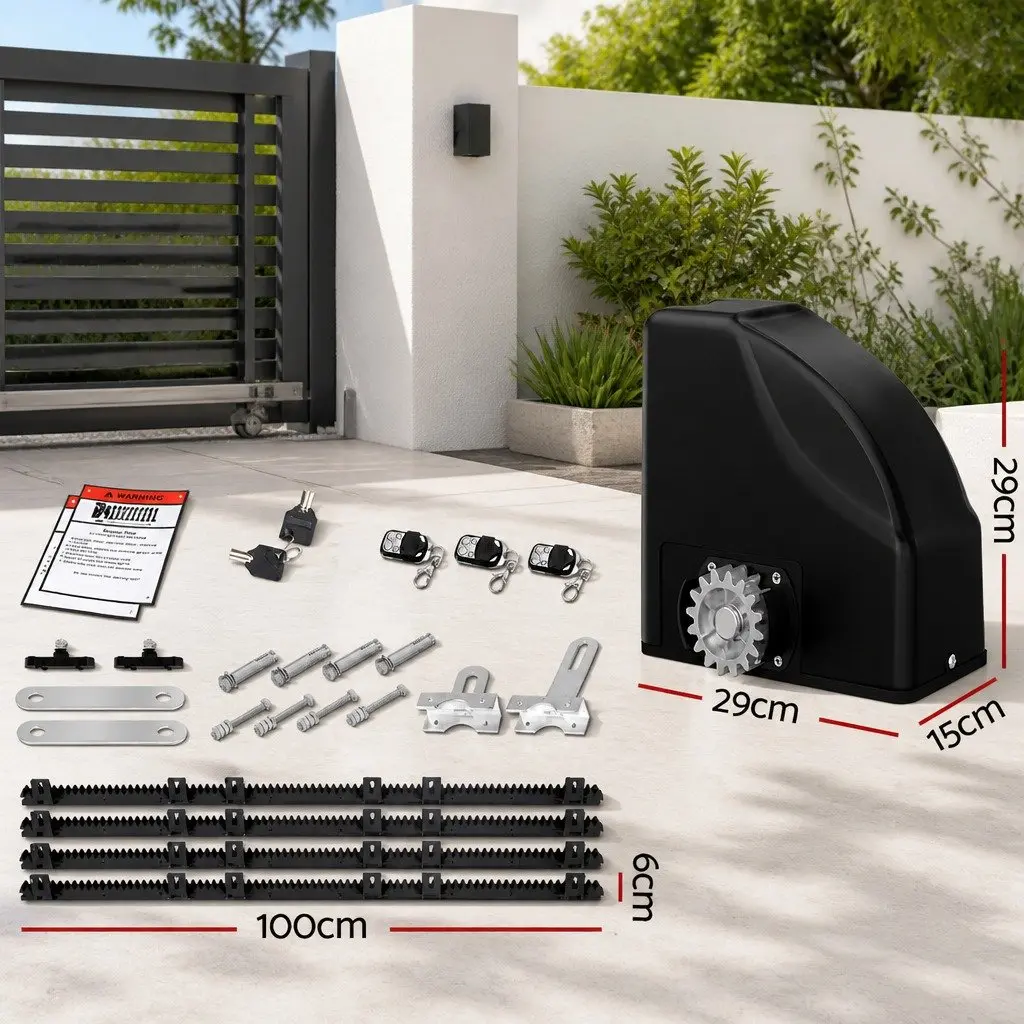 Solar Powered Automatic Gate Opener 600kg Capacity 4m Length with Remote Control
