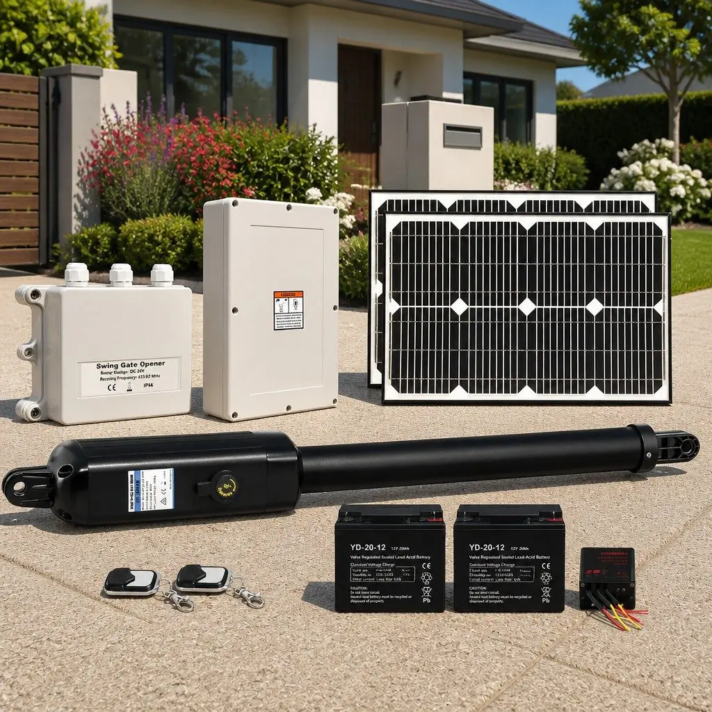 Solar Gate Opener White 500kg 40W Panel Remote Control Auto-Close