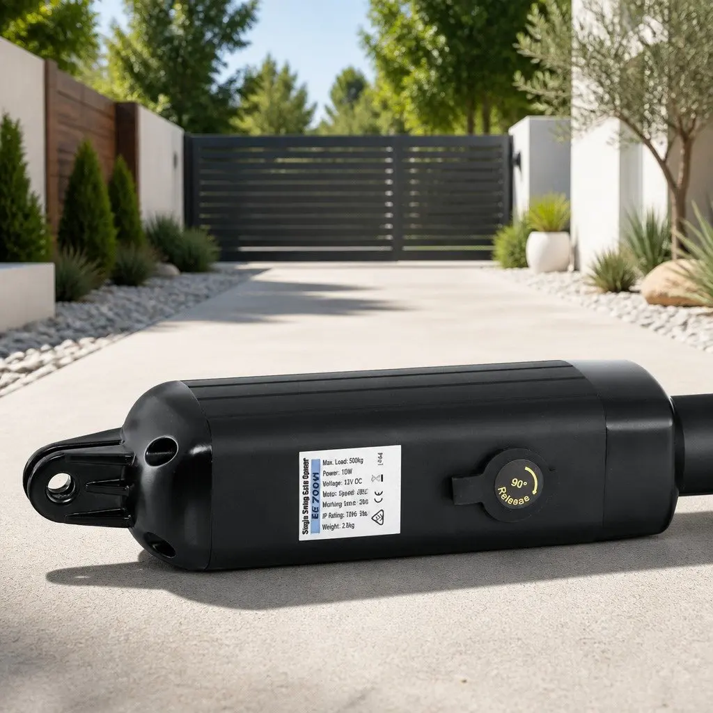 Solar Powered Gate Opener White 500KG Automatic Remote Control with Obstruction Detection