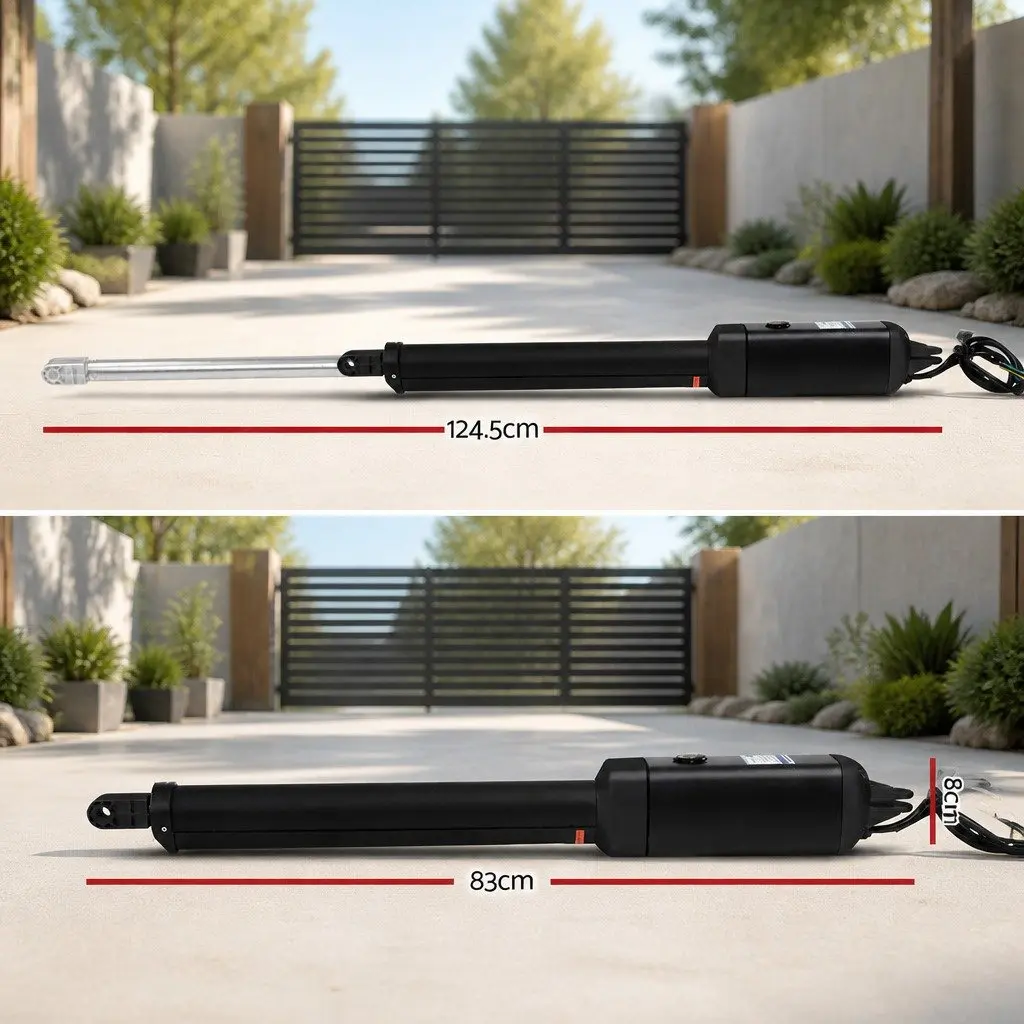 Solar Powered Gate Opener White 500KG Automatic Remote Control with Obstruction Detection