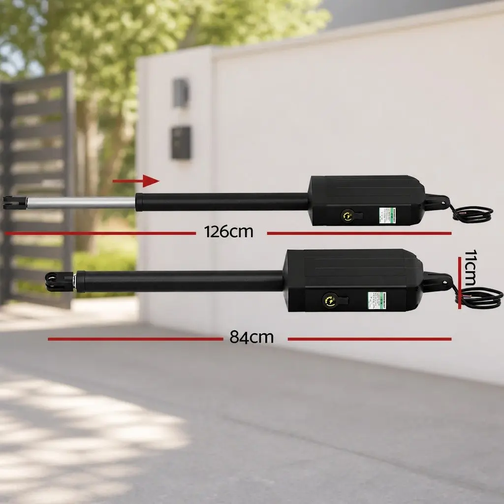 Solar Powered Automatic Gate Opener 20W Single Swing Remote Control Weather Resistant for Gates Up to 300kg and 5m with Gentle Start and Obstruction