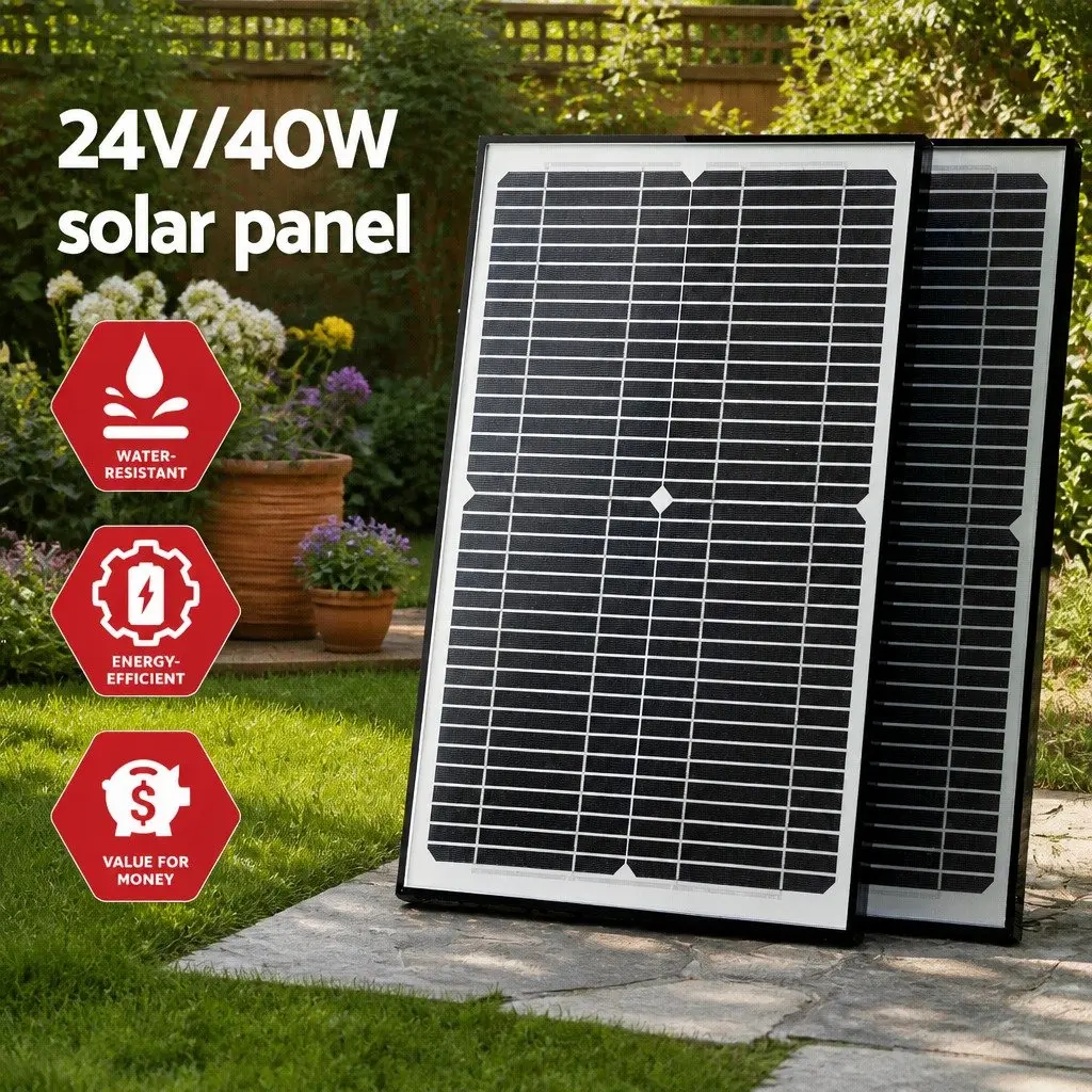 Solar Powered Automatic Gate Opener Black 40W Heavy Duty Electric Single Swing Control
