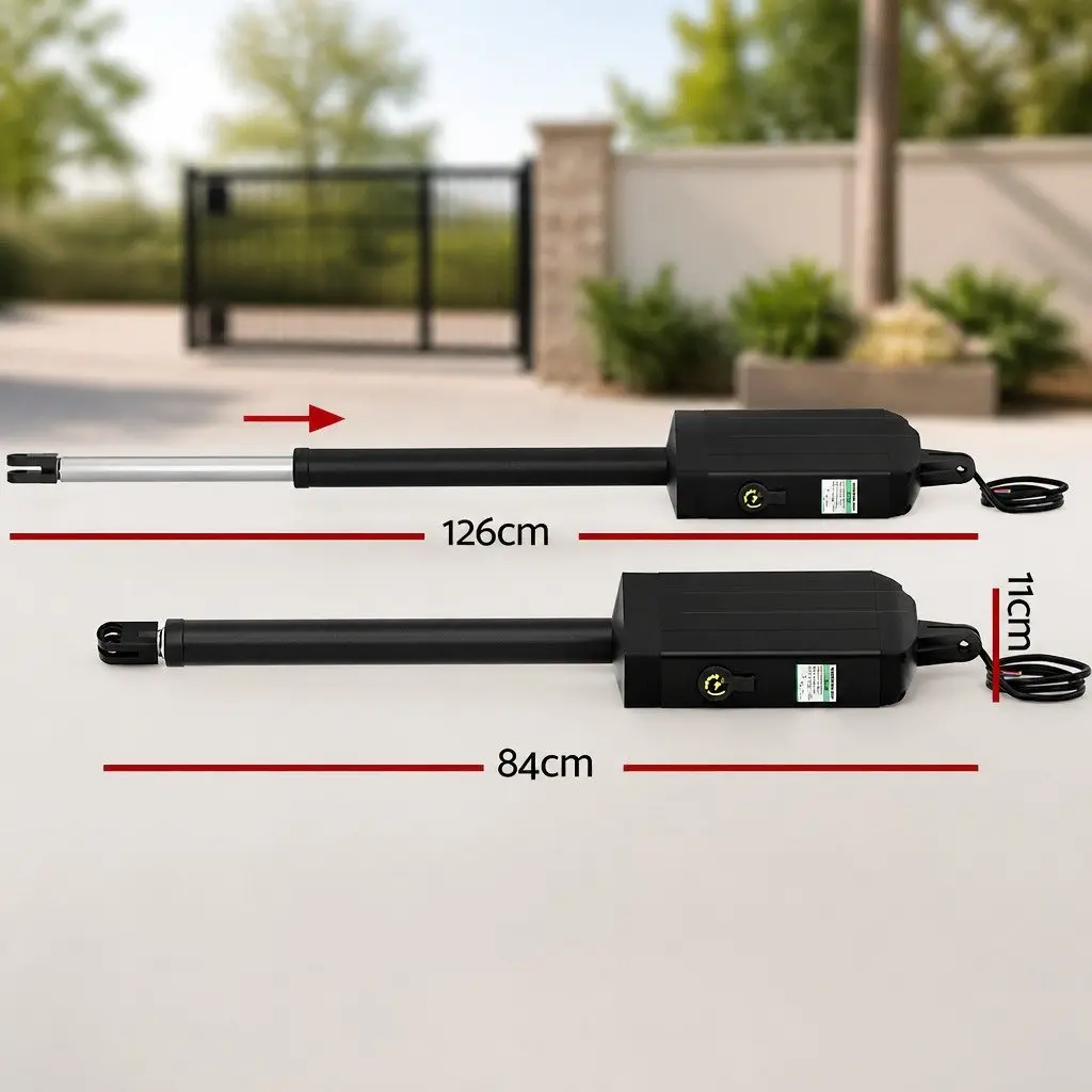 Solar Powered Automatic Gate Opener Black 10W Single Swing Control System with Programmable Auto-Close and Obstruction Detection