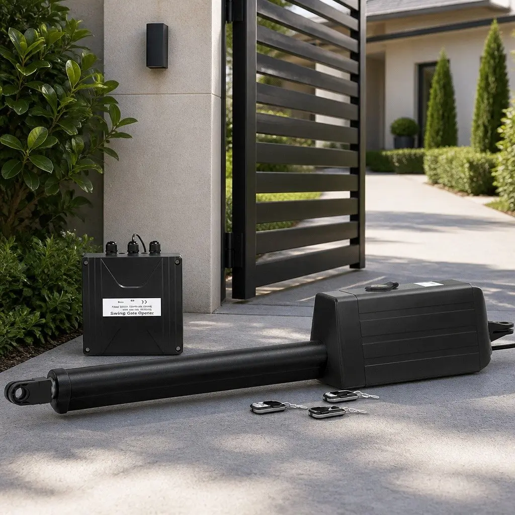 Electric Gate Opener Black Single Swing Automatic 300kg 5m Remote Control