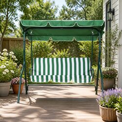 3 Seater Outdoor Swing Chair with Canopy Garden Bench Furniture Patio Relaxing