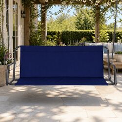 3 Seater Outdoor Swing Chair Garden Canopy Bench Furniture Navy Blue
