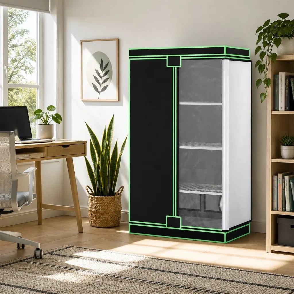Indoor Grow Tent Black 100x60x180cm Hydroponic System with 4-Tier Removable Shelving