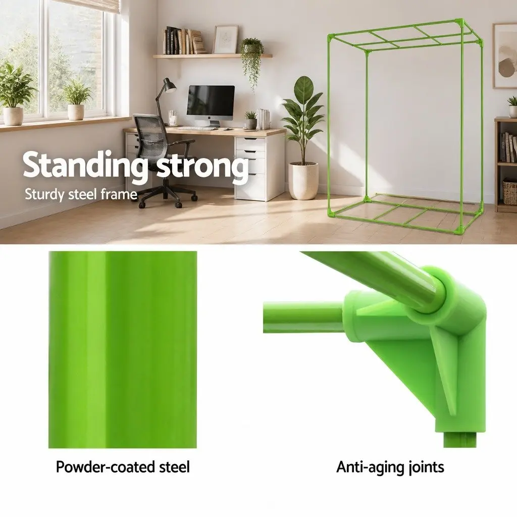 Grow Tent 150x150x200cm Hydroponic Indoor Plant Room Kit with Steel Frame and Removable Water-Proof Floor Tray