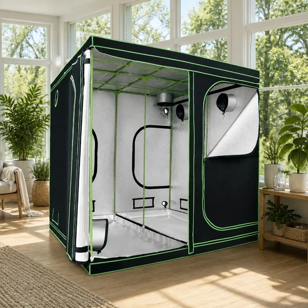 Grow Tent Black Green 200x200x200cm Hydroponics Indoor Plant Room System Kit
