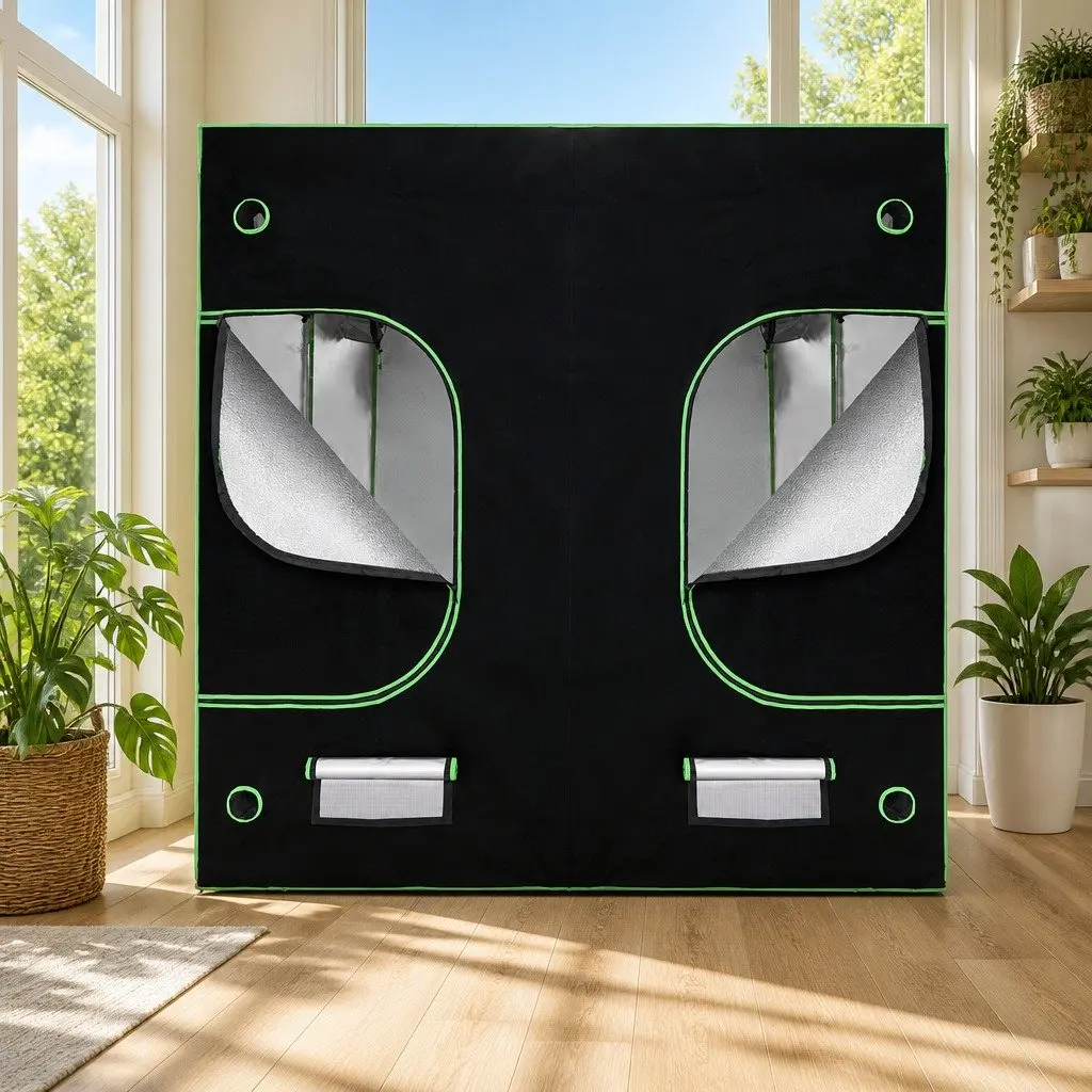 Grow Tent Black Green 200x200x200cm Hydroponics Indoor Plant Room System Kit