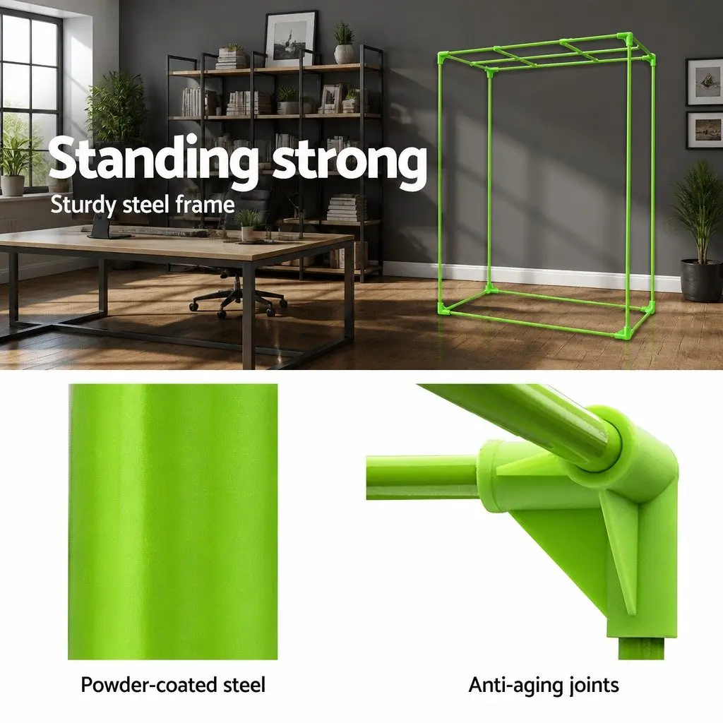 Hydroponic Grow Tent Green 240x120x200cm Indoor Plant Room System with Strong Steel Frame Multiple Ventilation Options Zippered Access Points