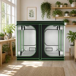 Grow Tent Kit 240x240x200cm Hydroponics Indoor System Black Steel Frame