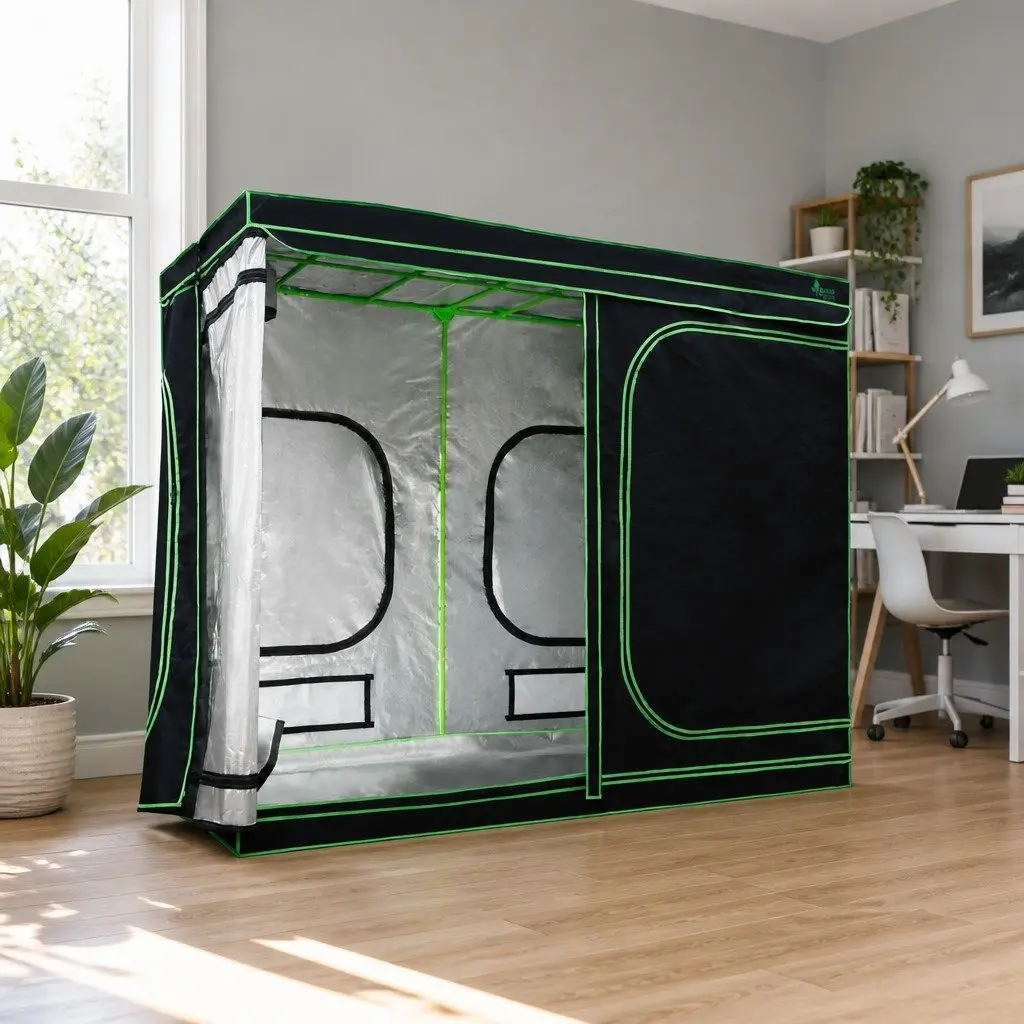 Grow Tent Black Green 280x140x200CM Waterproof Indoor Plant Room with Steel Frame