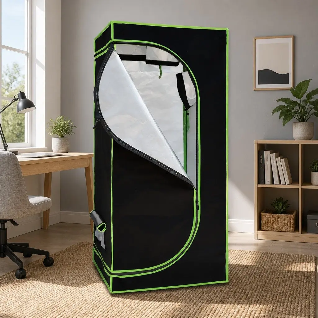 Grow Tent Black Green 60x60x140cm Portable Hydroponics Indoor Plant Room System