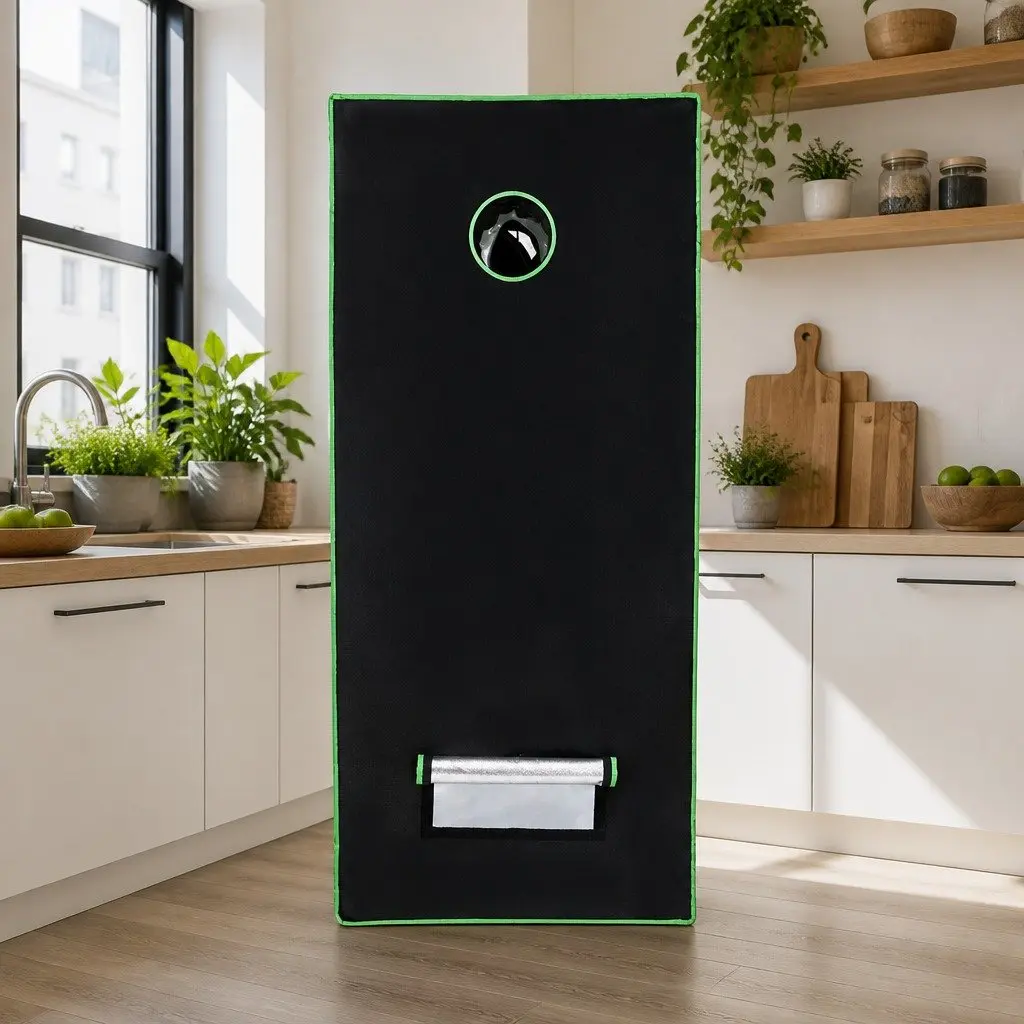 Grow Tent Black Green 70x70x160cm Indoor Hydroponics System Portable with Steel Frame Multiple Ventilation Options