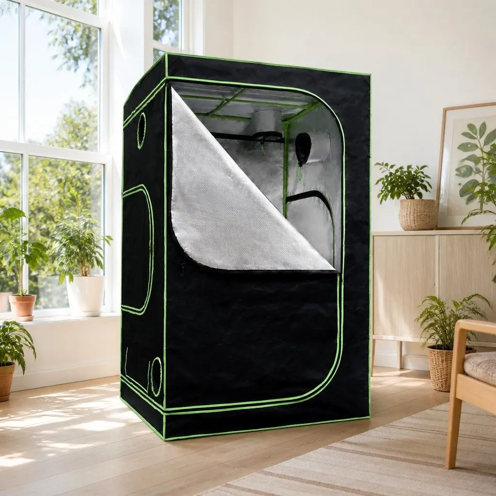 Grow Tent Black Green 90x90x180cm Hydroponics Indoor Plant Growing Room System