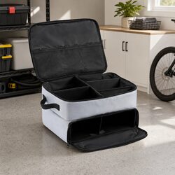 Golf Trunk Organizer Car Storage Bag 2-Tier Ventilated Shoe Compartment Grey