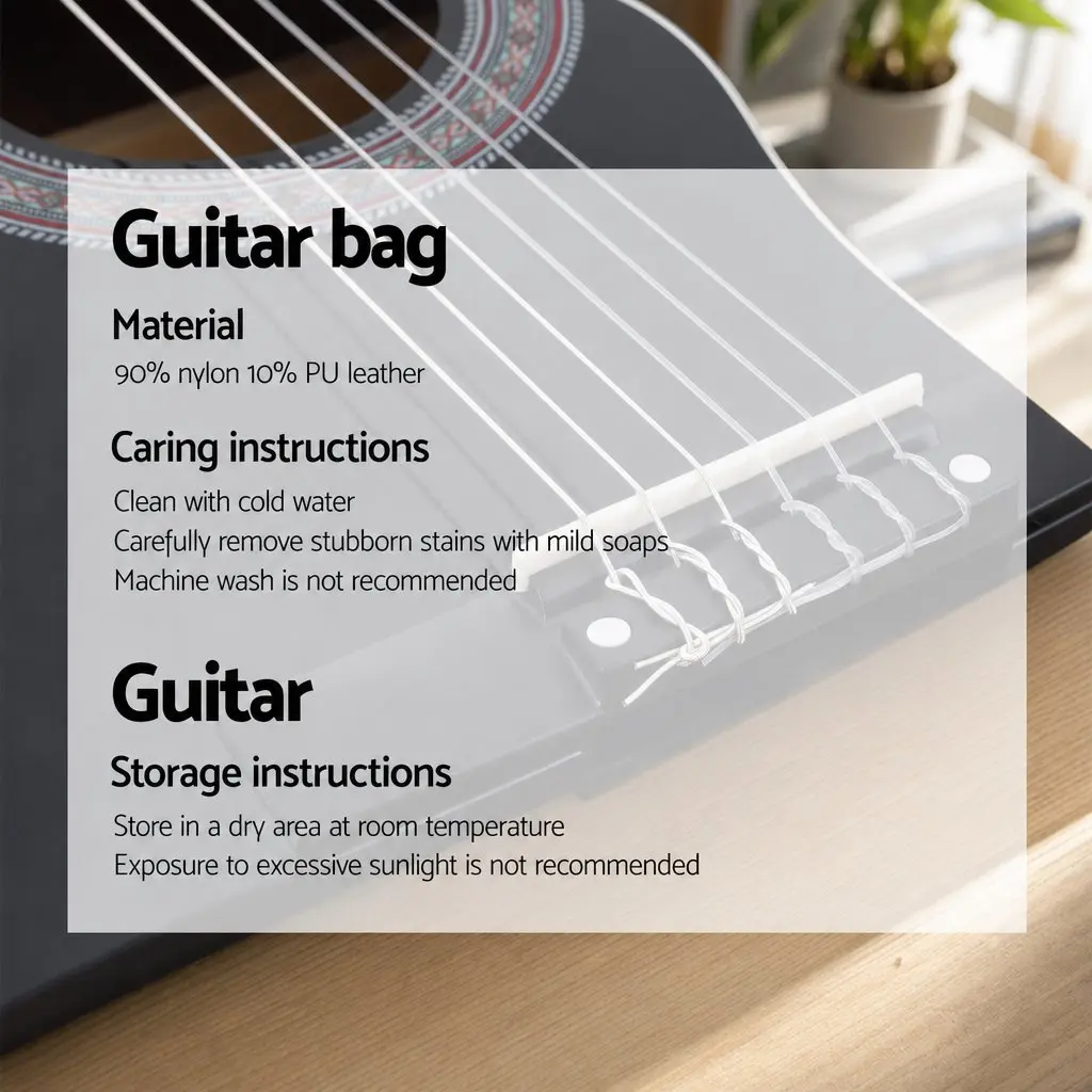 Acoustic Guitar Black 38 Inch Full Size Classical Cutaway Nylon String