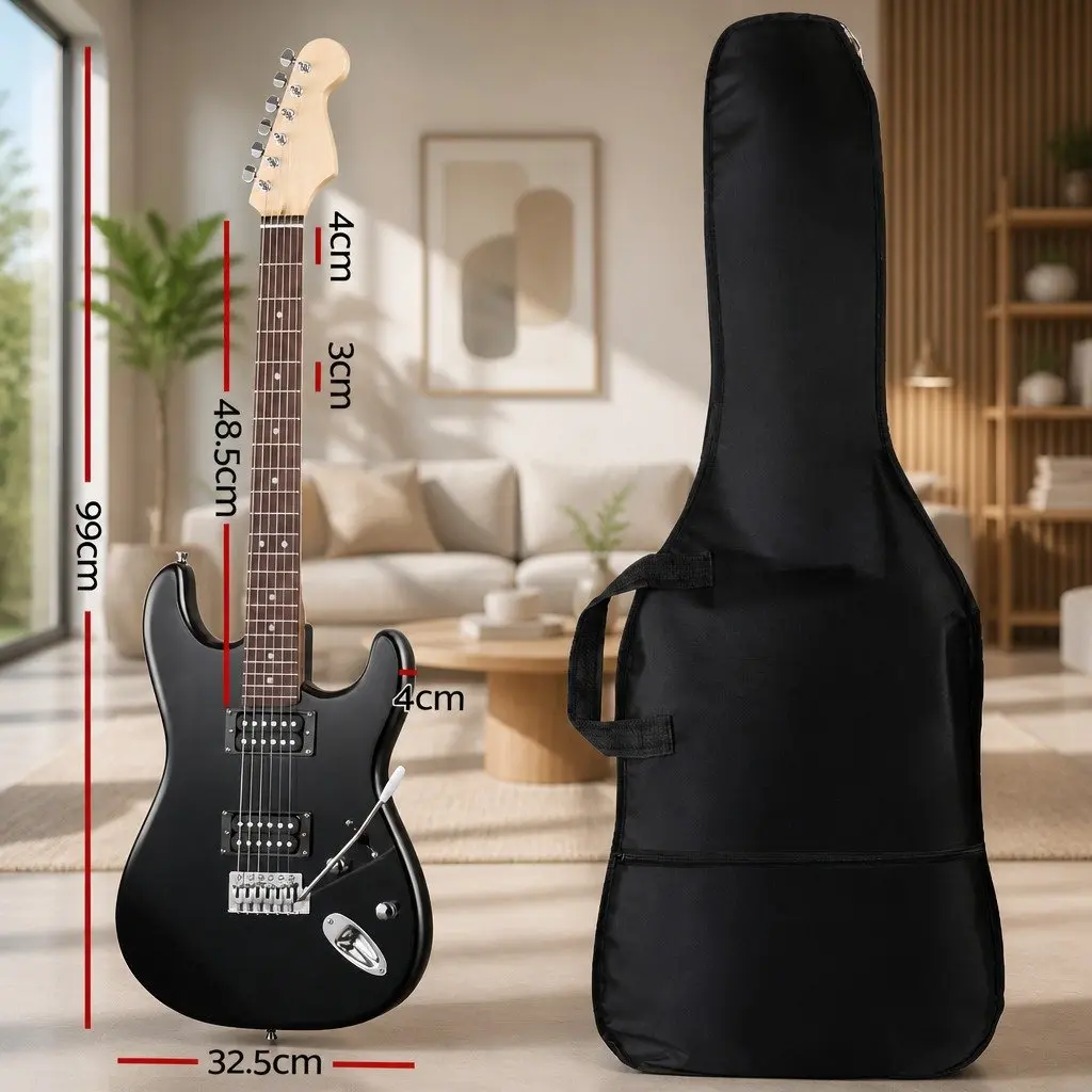 Electric Guitar Black 41 Inch Solid Body Humbucker Pickups 3-Way Switch