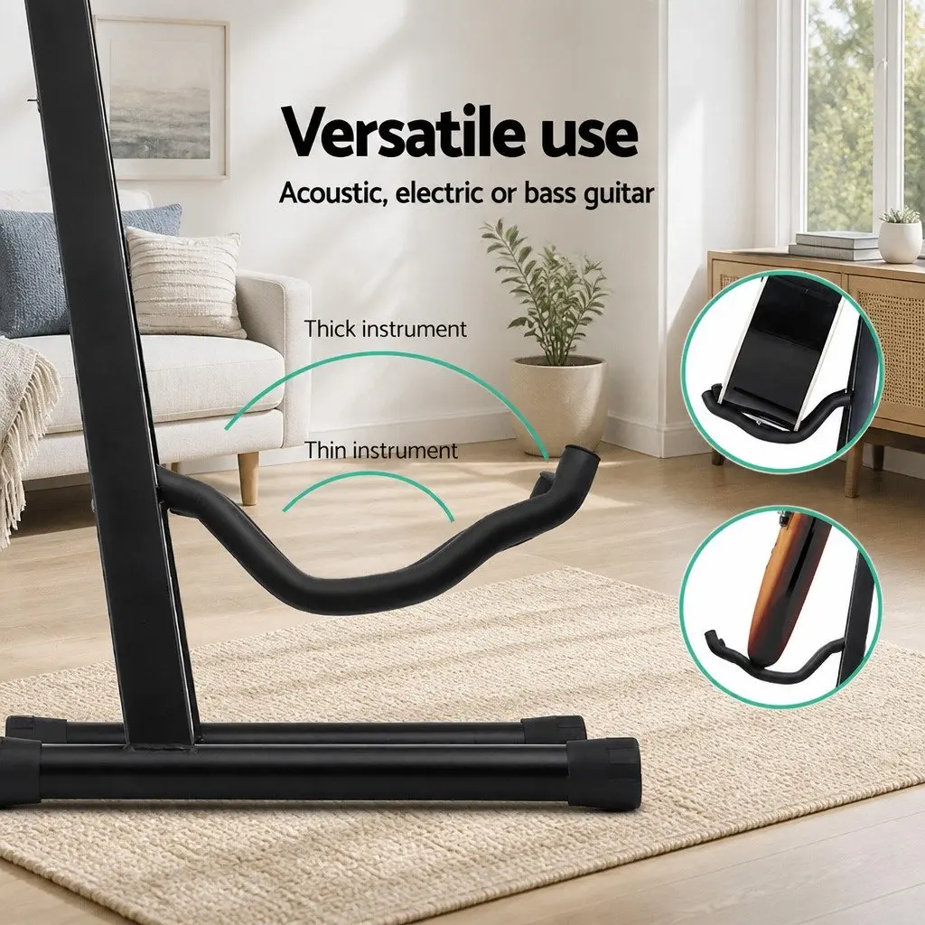 Guitar Stand Folding Portable Floor Rack Holder Acoustic Electric Bass Black