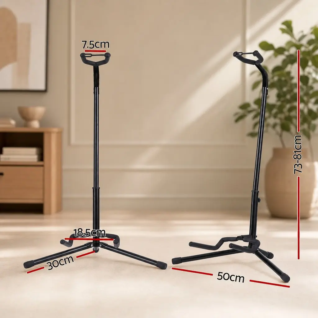 Guitar Stand Black Adjustable Folding A-Frame Iron Holder