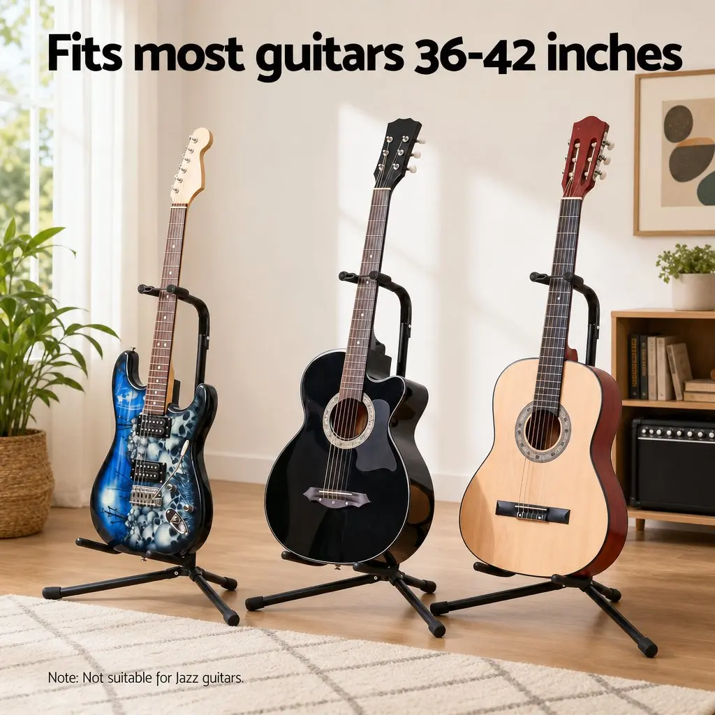 Guitar Stand Black Adjustable Folding A-Frame Iron Holder