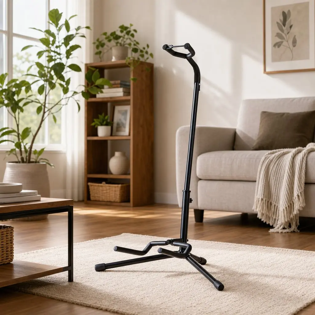 Guitar Stand Black Adjustable Folding A-Frame Iron Holder