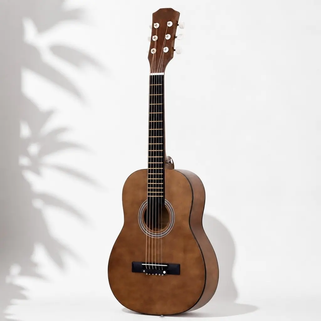 Steel String Acoustic Guitar Black 31 Inch Compact Portable with Gig Bag