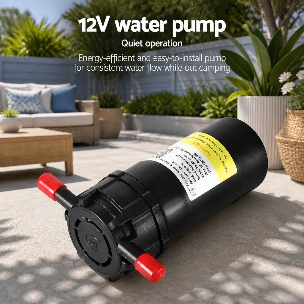 Portable Gas Water Heater Black Outdoor Shower with Pump 12V Adjustable Temperature LED Display