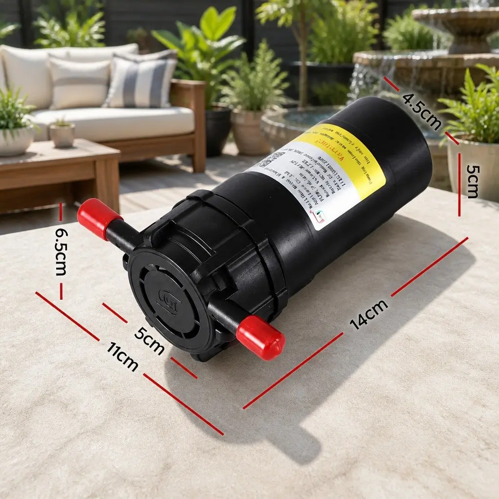 Water Pump Black 12V 4L/Min Flow Rate Self-Priming Diaphragm for Camping Caravan