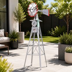 Compact 4FT Garden Windmill with 12 Blades