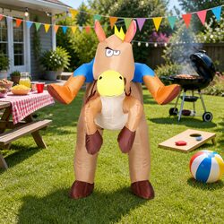 Compact and Fun Inflatable Cowboy Costume for Adults
