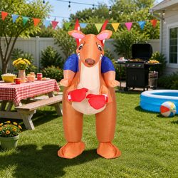 Compact Inflatable Kangaroo Costume for Parties