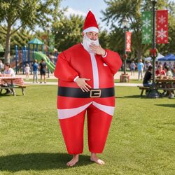Concise Inflatable Santa Claus Costume for Fun