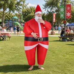 Concise Inflatable Santa Claus Costume for Fun