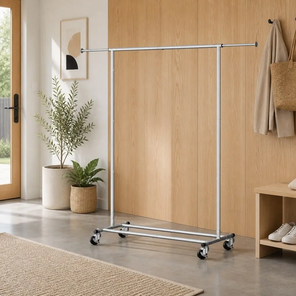 Adjustable Clothes Rack with Smooth Mobility