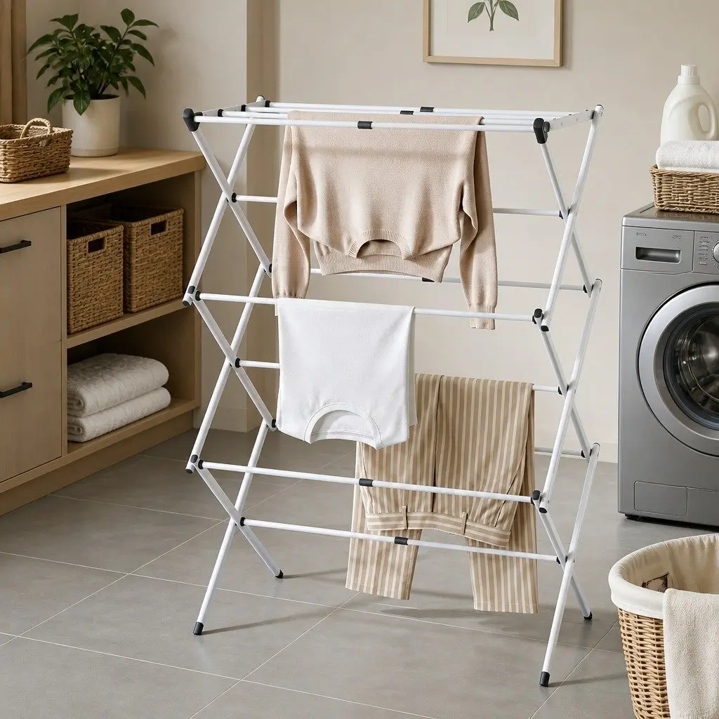 Foldable Clothes Rack with 11 Rods