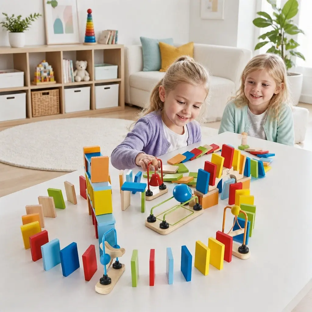 Dynamo Dominoes Set Colorful 107 Piece Interactive Chain Reaction Blocks STEM