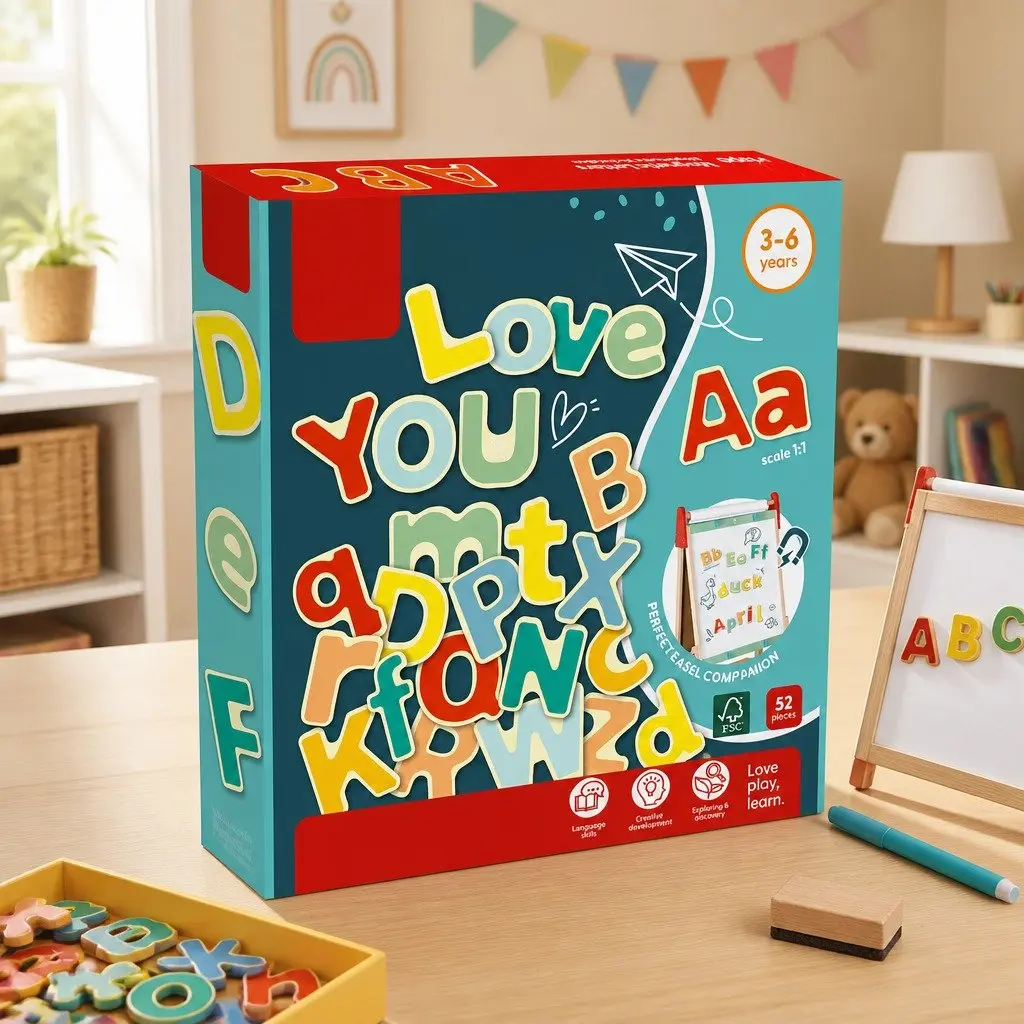 Magnetic Alphabet Learning Set Multicolour 52 Pieces Educational Toy Letter Recognition
